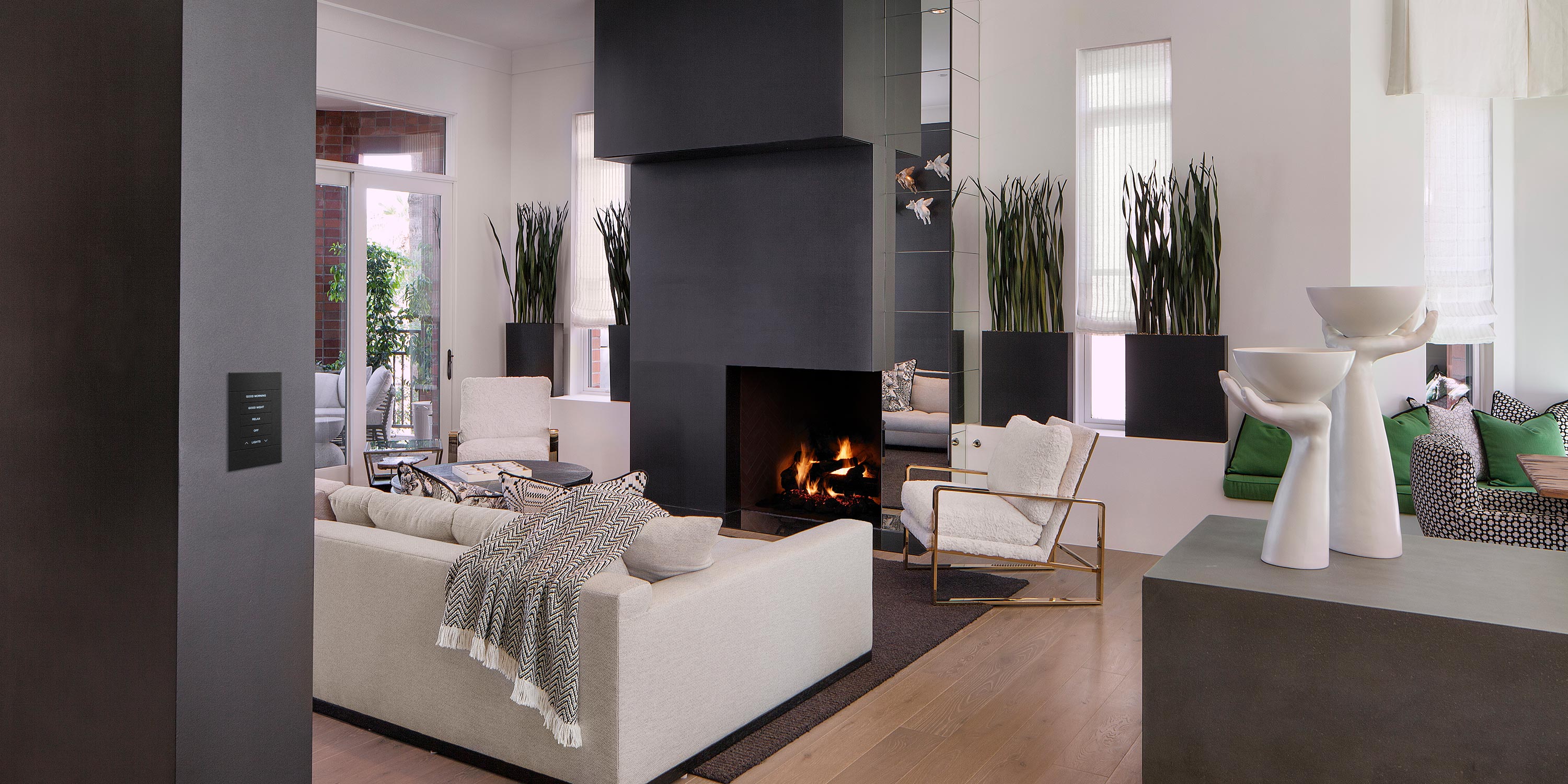 modern bathroom with LED Lighting and lutron technology