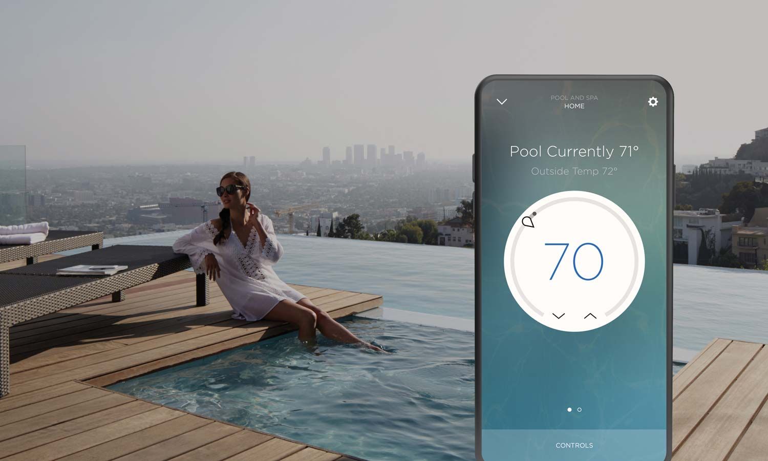 Savant temperature control of pool water